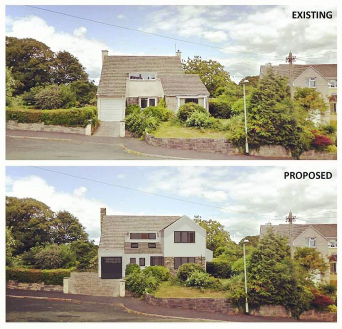 existing and proposed dwelling, Brixton, Plymouth Extension Crayon Architects CrayonArchitects ArchitectsPlymouth Architects Plymouth SouthWest Sustainable GreenDesign Green Design Building Regulations BuildingRegulations Planning Architecture NewBuildHouse New Build